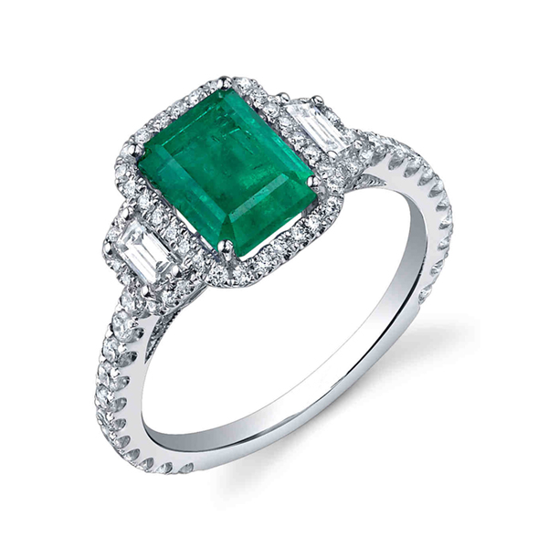 white gold emerald ring