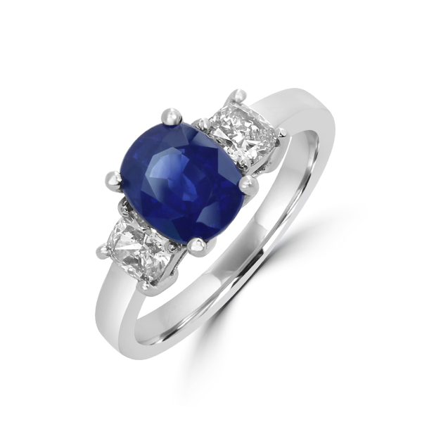 Trilogy sapphire engagement ring