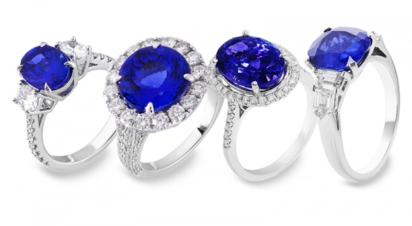 Sapphire and diamond engagement rings