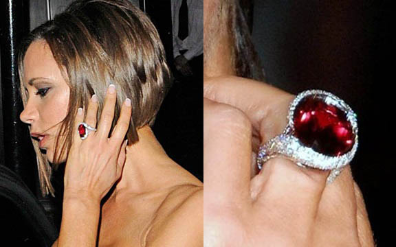 Victoria Beckham's july ruby birthstone ring