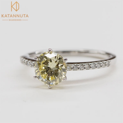 Yellow diamond ring on sale